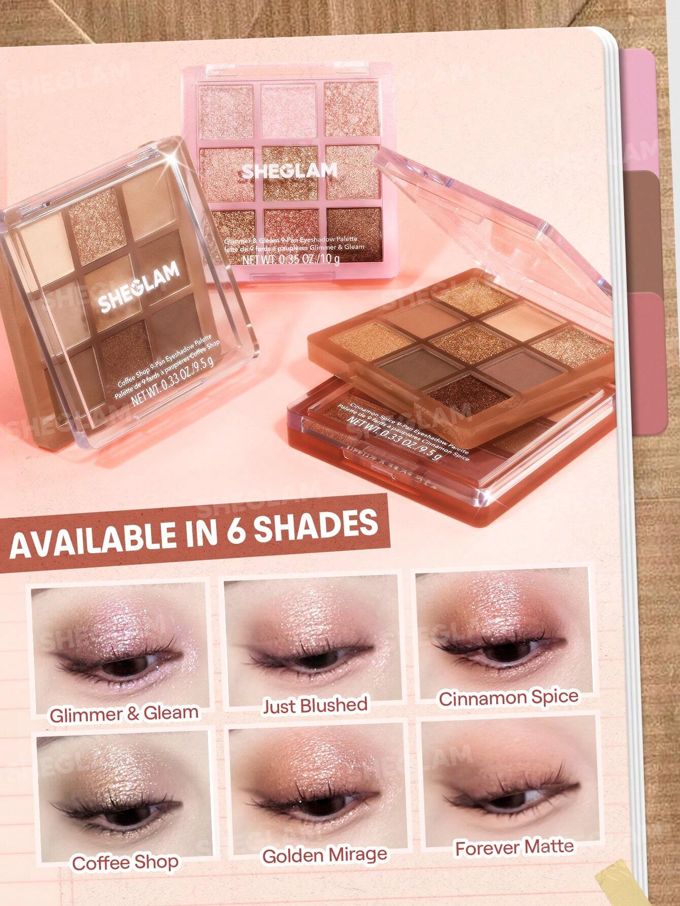 پالت سایه چشم 9 رنگ شیگلم Just Blushed 9-Pan Eyeshadow Palette - Image 4