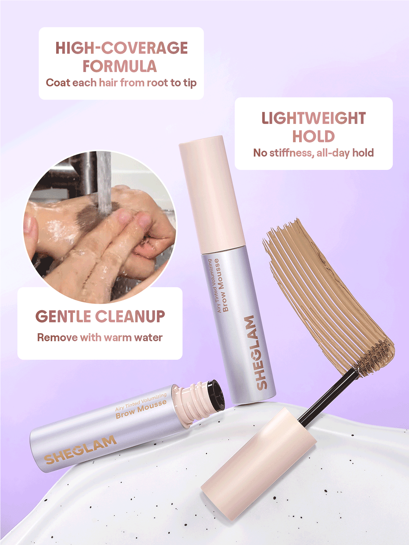 موس رنگی حجمدهنده ابرو شیگلم Airy Tinted Volumizing Brow Mousse - Image 4