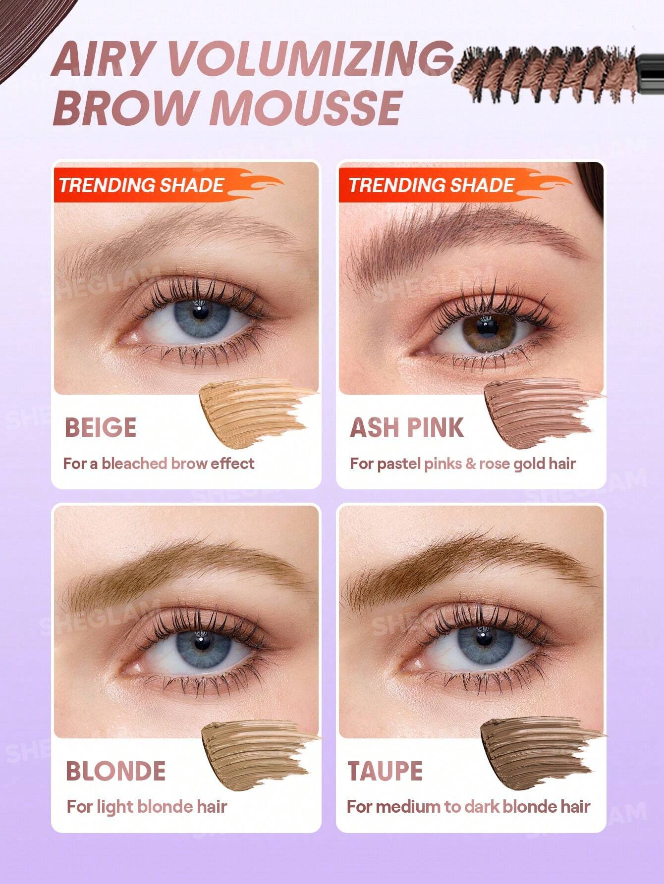 موس رنگی حجمدهنده ابرو شیگلم Airy Tinted Volumizing Brow Mousse - Image 2