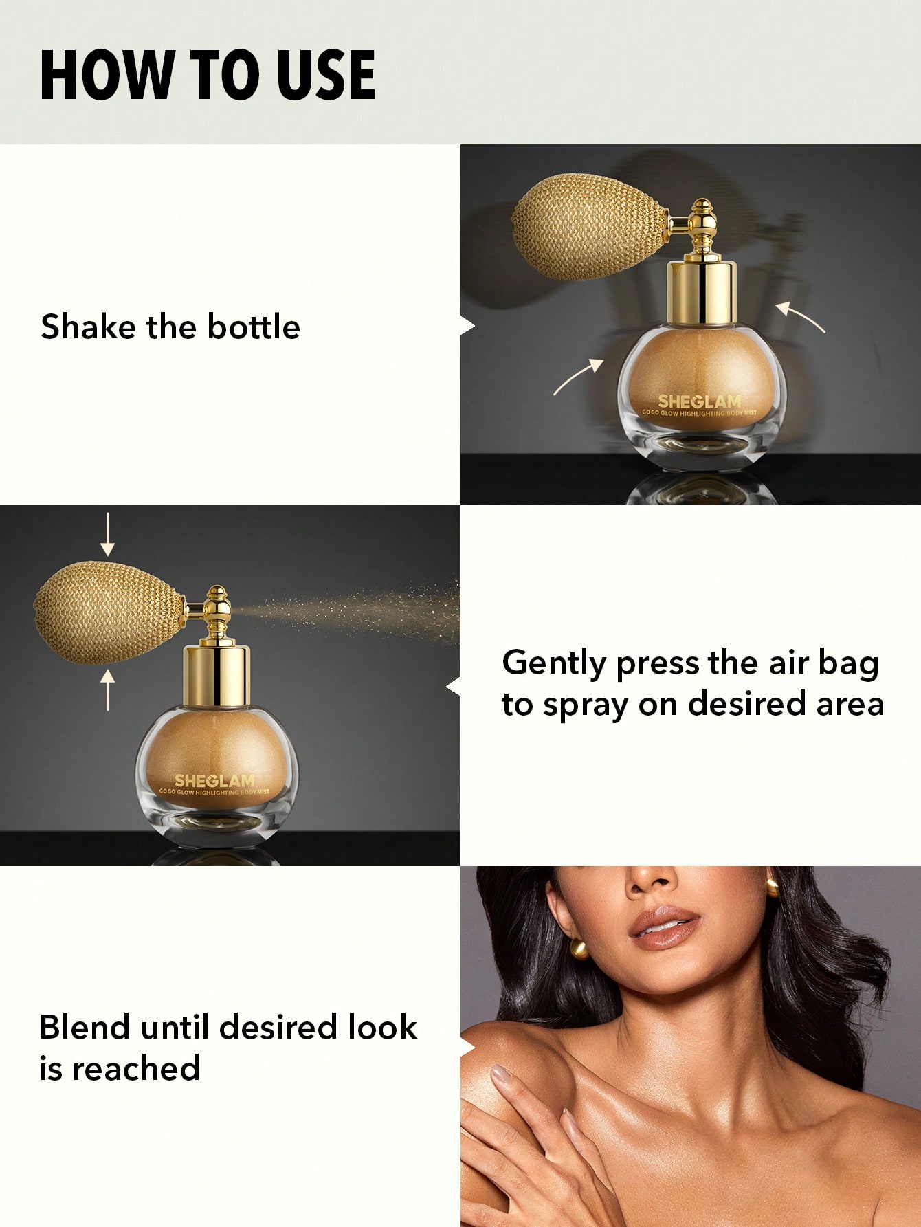 اسپری هایلایتر بدن شیگلم Go Go Glow Highlighting Body Mist - Image 2