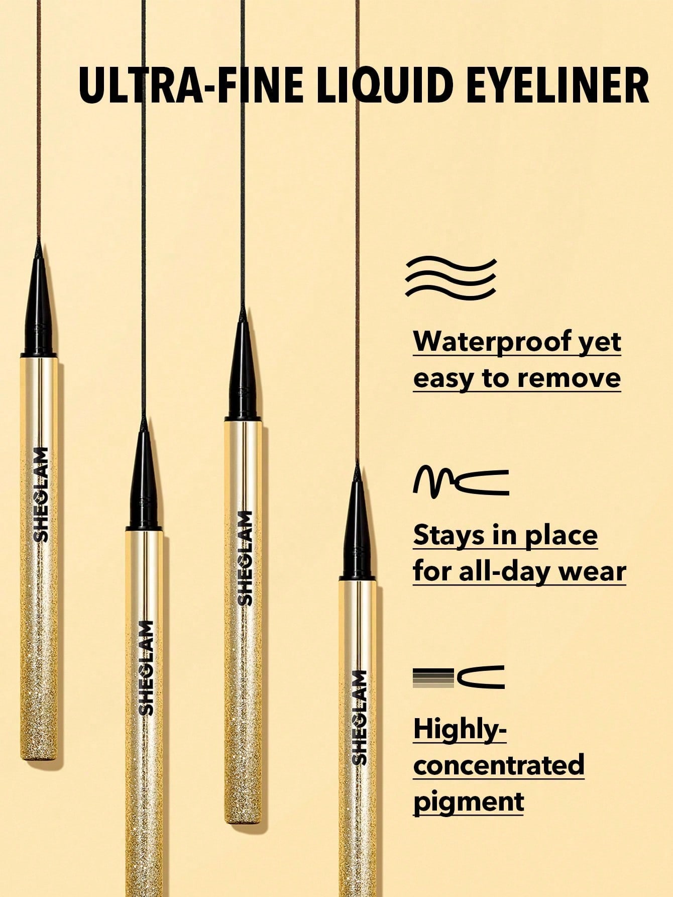 خط چشم مایع ضد آب شیگلم Line & Define Waterproof Liquid Eyeliner - Image 3